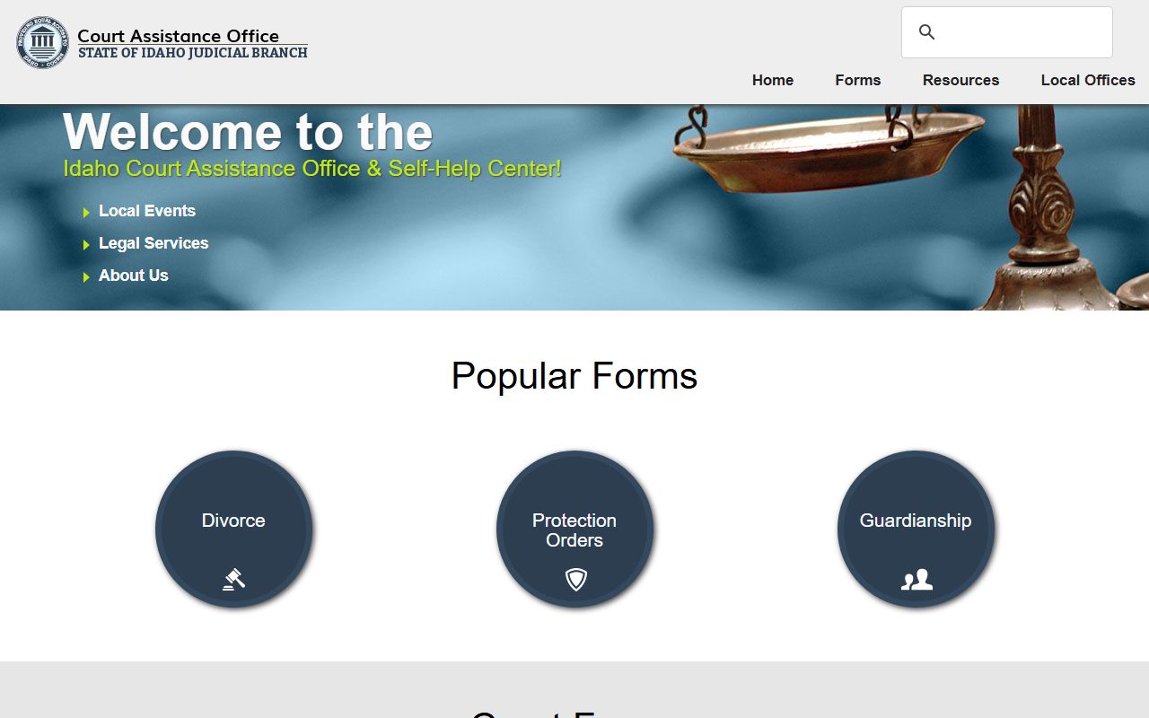 Teton County probate records Idaho Court Assistance Office forms resource